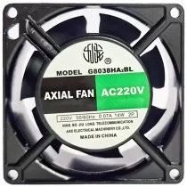 JIULONG G8038HA2BL AC 220V 0.07A 14W 2 Wires Axial Cooling Fan