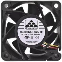 Protechnic MGT6012LR-O25 HF DC 12V 0.11A 3 Wires Axial Cooling Fan