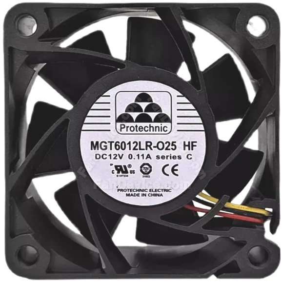 Protechnic MGT6012LR-O25 HF DC 12V 0.11A 3 Wires Axial Cooling Fan