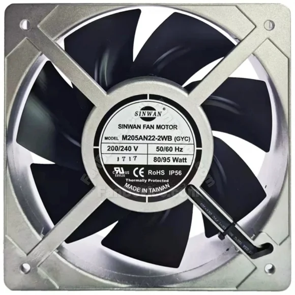 SINWAN M205AN22-2WB(GYC) 200/240V 80/95Watt Thermally Protected Cooling Fan