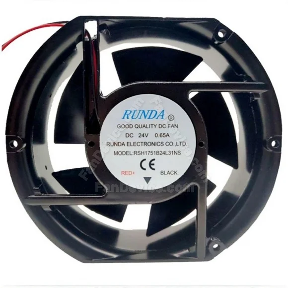 RUNDA RSH1751B24L31NS DC 24V 0.65A 2 Wires Axial Cooling Fan