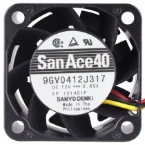 Sanyo 9GV0412J317 DC 12V 0.60A 3 Wires Axial Cooling Fan
