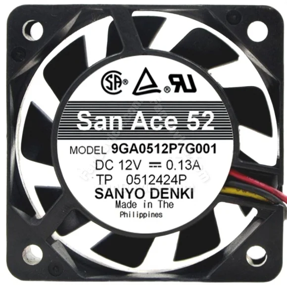 Sanyo 9GA0512P7G001 DC 12V 0.13A 4 Wires Axial Cooling Fan