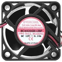 EVERCOOL EC4020SH12BP 12V 0.14A 2 Wires Ball Bearing Cooling Fan
