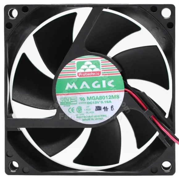 Magic MGA8012MS DC 12V 0.15A 2 Wires Axial Cooling Fan