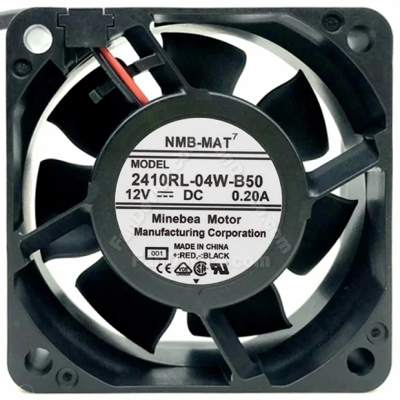 NMB-MAT 2410RL-04W-B50 DC 12V 0.20A 2 Wires Axial Cooling Fan