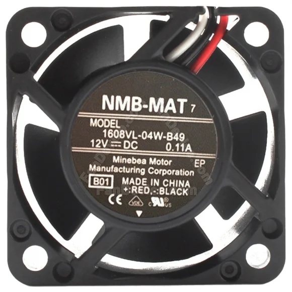 NMB-MAT 1608VL-04W-B49 DC 12V 0.11A 3 Wires Axial Cooling Fan