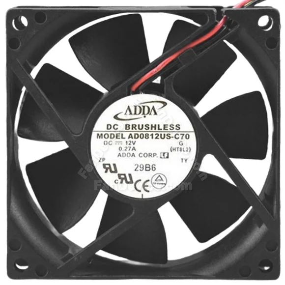 ADDA AD0812US-C70 12V 0.27A DC Brushless 2 Wires Axial Cooling Fan