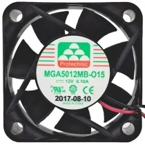 Protechnic MGA5012MB-O15 DC 12V 0.10A 2 Wires Axial Cooling Fan