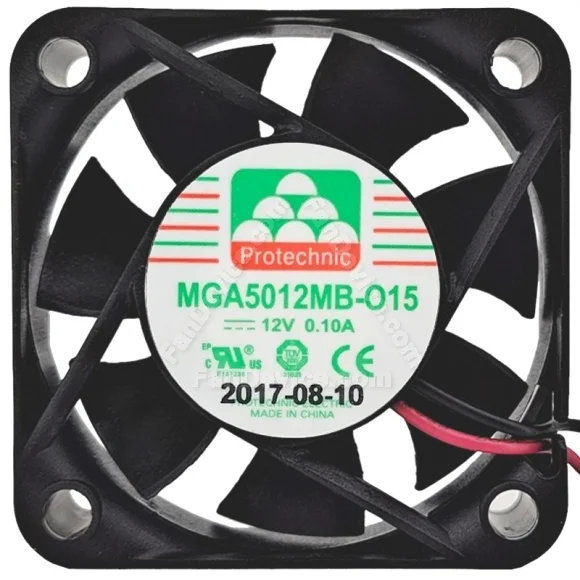 Protechnic MGA5012MB-O15 DC 12V 0.10A 2 Wires Axial Cooling Fan