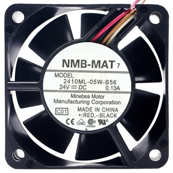 NMB-MAT 2410ML-05W-B56 DC 24V 0.13A 4 Wires PWM Axial Cooling Fan