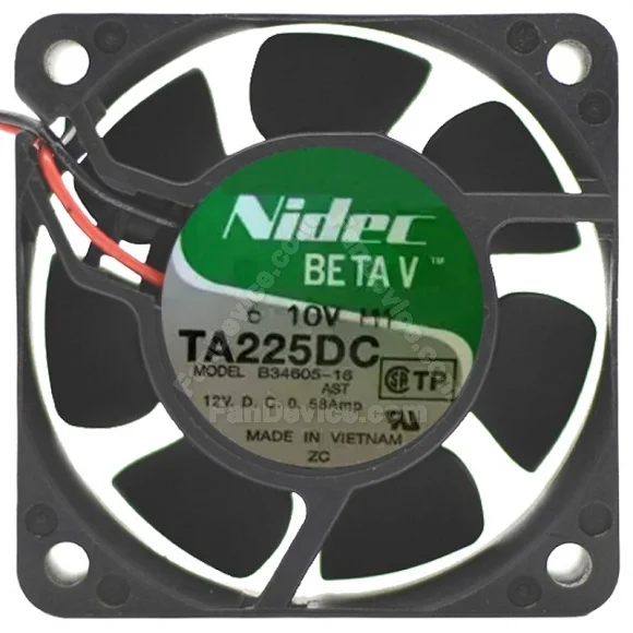 Nidec B34605-16 DC 12V 0.58Amp 2 Wires Axial Cooling Fan