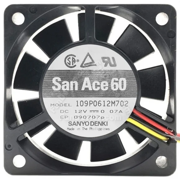 Sanyo 109P0612M702 DC 12V 0.07A 3 Wires Axial Cooling Fan