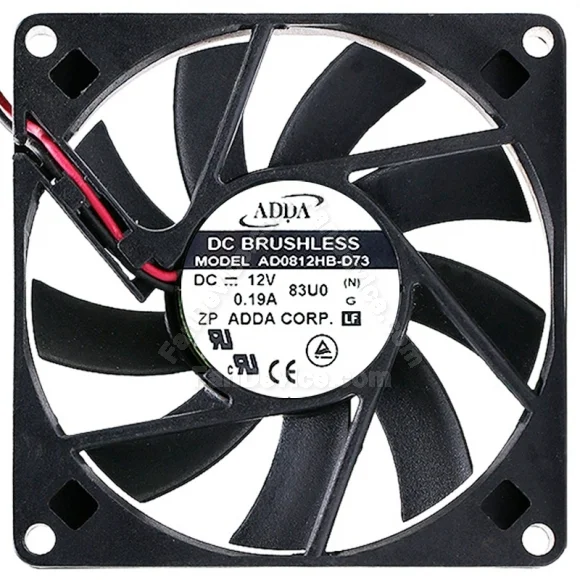 ADDA AD0812HB-D73 12V 0.19A DC Brushless 2 Wires Axial Cooling Fan