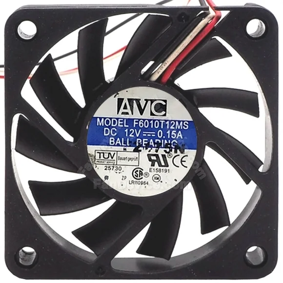 AVC F6010T12MS DC 12V 0.15A 3 Wires Ball Bearing Axial Cooling Fan