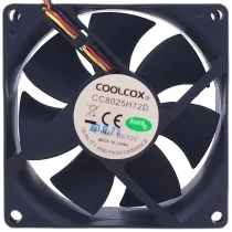 COOLCOX CC8025H12D DC 12V 0.19A 2 / 3 Wires Axial Cooling Fan
