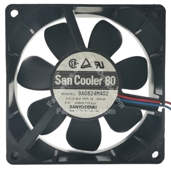 Sanyo Denki 9A0824M402 DC 24V 0.05A 2 Wires Axial Cooling Fan