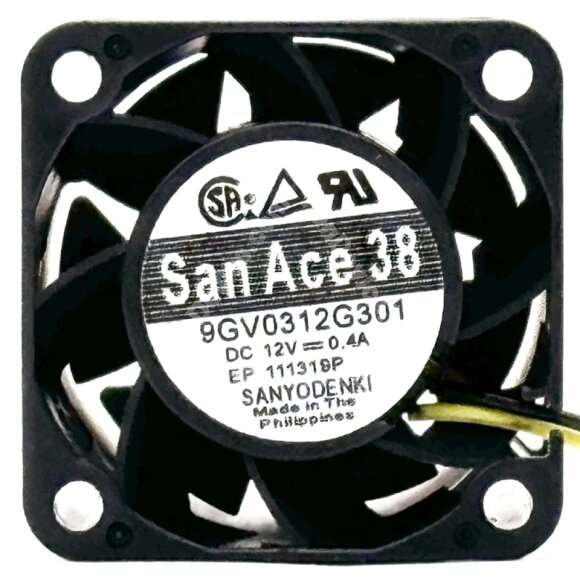 Sanyo Denki 9GV0312G301 DC 12V 0.4A 3 Wires Axial Cooling Fan