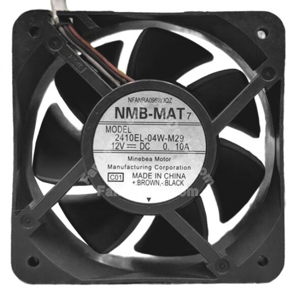NMB-MAT 2410EL-04W-M29 DC 12V 0.10A 3 Wires Axial Cooling Fan