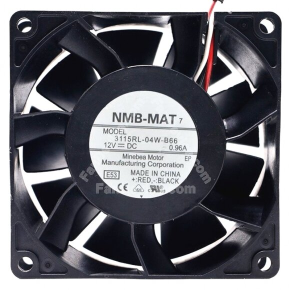 NMB-MAT 3115RL-04W-B66 DC 12V 0.96A 2 Wires / 3 Wires / 4 Wires Cooling Fan