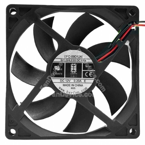 DWPH EFC-09D12M DC 12V 0.20A 9020 Brushless Axial Cooling Fan