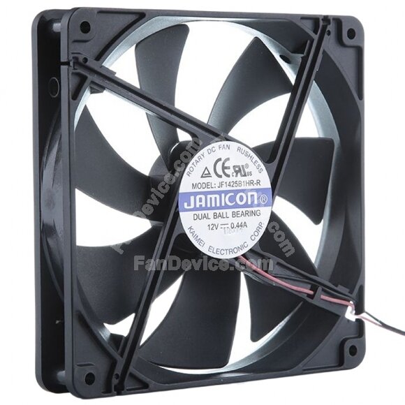 JAMICON JF1425B1HR-R DC 12V 0.44A Dual Ball Bearing Axial Cooling Fan