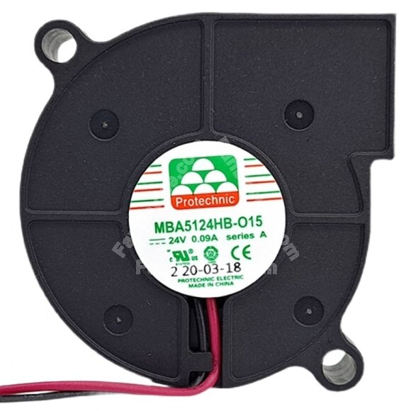 Protechnic MBA5124HB-O15 DC 24V 0.09A 2 Wires 5500RPM Blower Cooling Fan