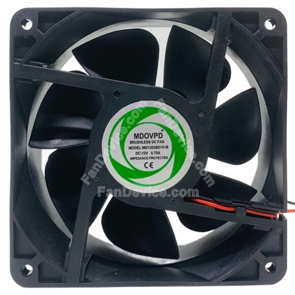 MDOVPD MD12038D1H-B DC 12V 0.75A Brushless Impedance Protected Cooling Fan