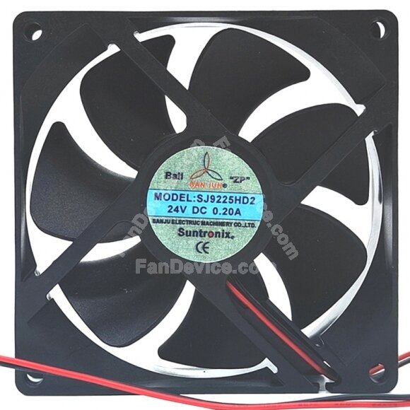 SAN JUN SJ9225HD2 DC 24V 0.20A 2 Wires Ball Bearing Axial Cooling Fan