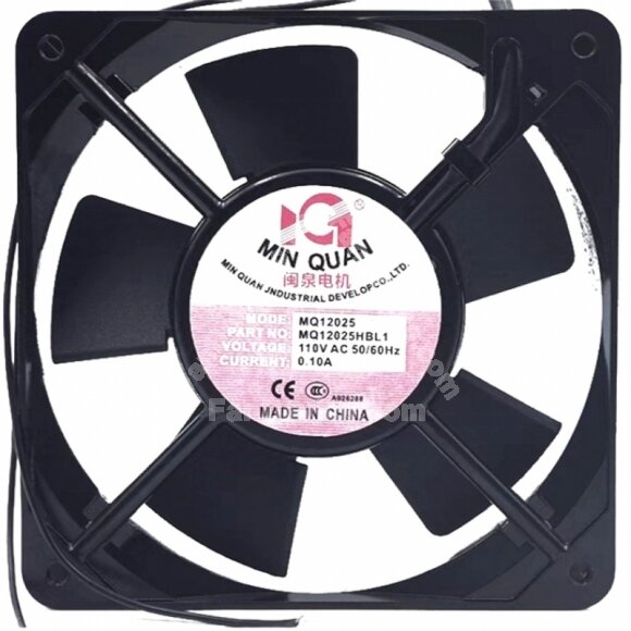 MIN QUAN MQ12025HBL1 AC 110V 0.10A 2 Wires Axial Cooling Fan