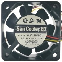 Sanyo Denki 9A0612H4D01 DC 12V 0.11A 3 Wires Axial Cooling Fan