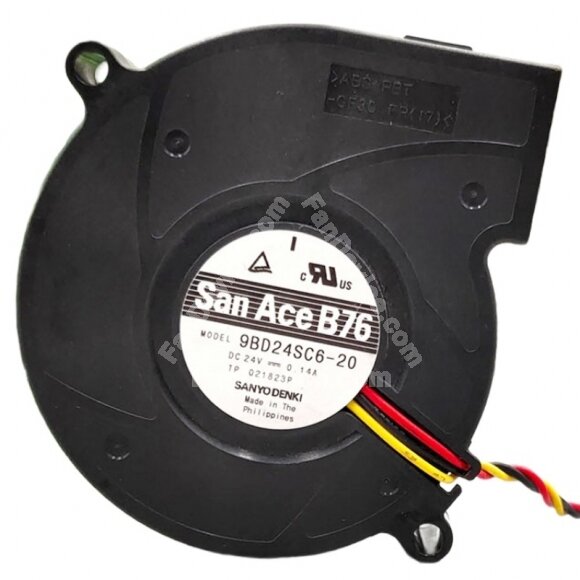 Sanyo Denki 9BD24SC6-20 DC 24V 0.14A 3 Wires Blower Cooling Fan