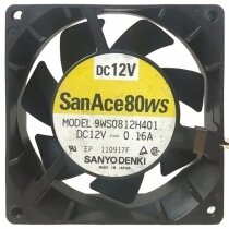 Sanyo Denki 9WS0812H401 DC 12V 0.16A Waterproof Axial Cooling Fan