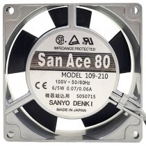 Sanyo Denki 109-210 AC 100V 0.07/0.06A 6/5W 2 Wires Axial Cooling Fan