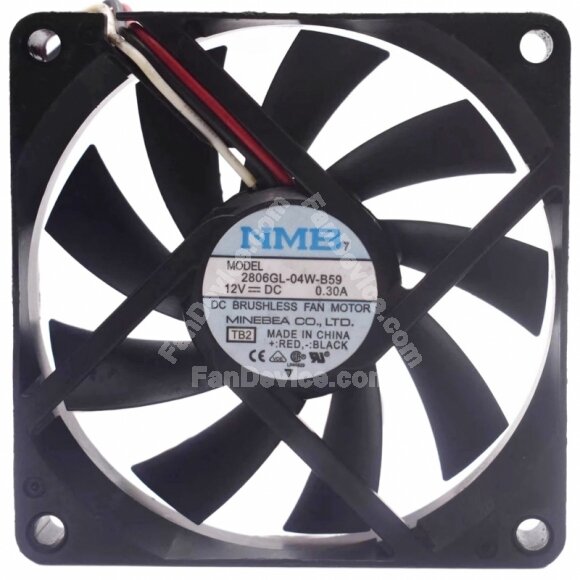NMB 2806GL-04W-B59 DC 12V 0.30A 2 Wires / 3 Wires Axial Cooling Fan