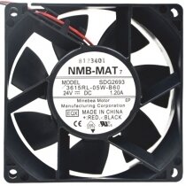 NMB-MAT 3615RL-05W-B60 DC 24V 1.20A 2 Wires Axial Cooling Fan
