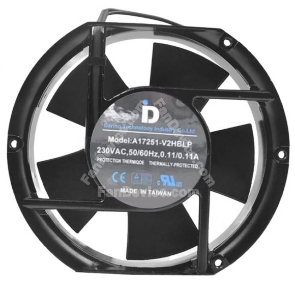 Daing A17251-V2HBLP AC 230V 0.11/0.11A 2 Wires Axial Cooling Fan