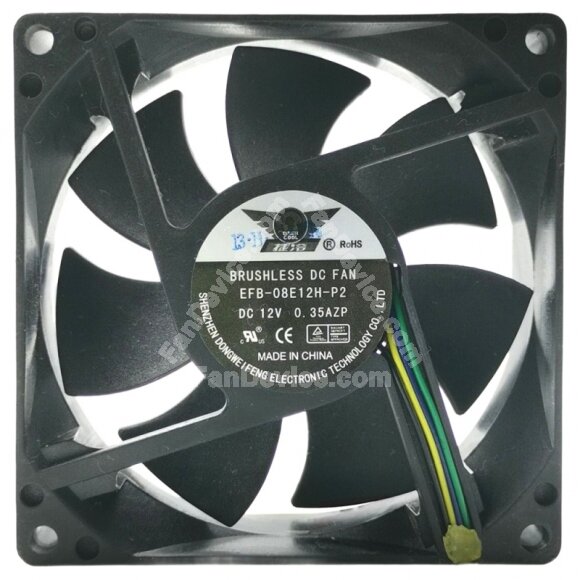 DONGWEIFENG EFB-08E12H-P2 DC 12V 0.35A 4 Wires PWM Axial Cooling Fan
