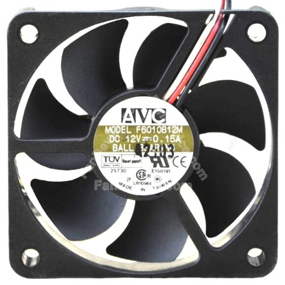 AVC F6010B12M DC 12V 0.15A 3 Wires Ball Bearing Axial Cooling Fan