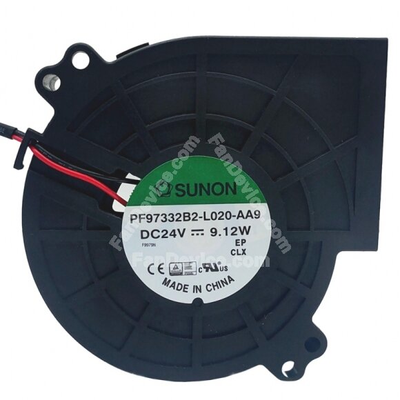 Sunon PF97332B2-L020-AA9 DC 24V 9.12W 2 Wires Blower Cooling Fan