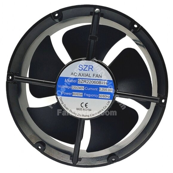 SZR SZR22060B2H AC 220/240V 0.25/0.35A 60/65W 2 Wires Axial Cooling Fan