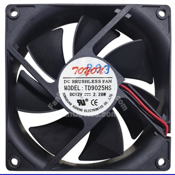 TONON TD9025HS DC 12V 2.28W 2 Wires DC Brushless Axial Cooling Fan