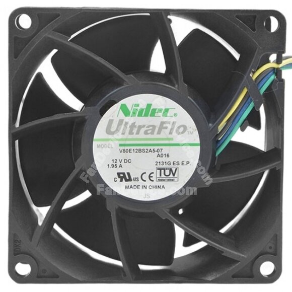 Nidec UltraFlo V80E12BS2A5-07 DC 12V 1.95A Axial Cooling Fan