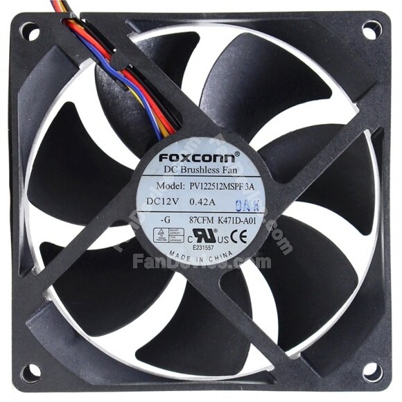 Foxconn PV122512MSPF 3A 12V 0.42A DC Brushless 87CFM Axial Cooling Fan
