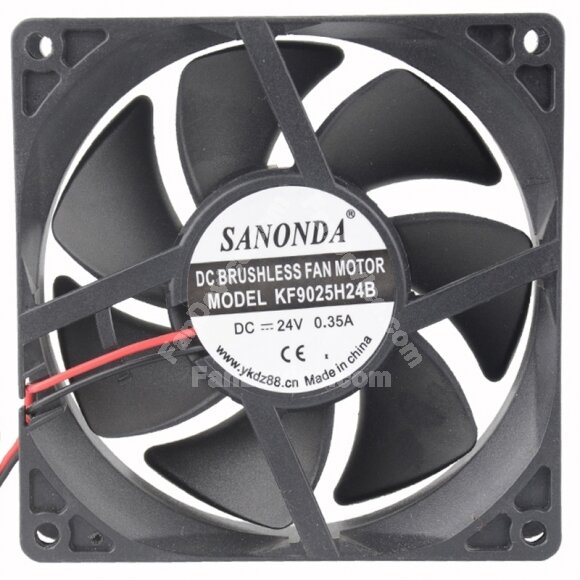 SANONDA KF9025H24B 24V 0.35A 2 Wires DC Brushless Axial Cooling Fan