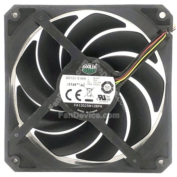 CoolerMaster FA12025M12BPA DC 12V 0.45A 4 Wires Axial Cooling Fan