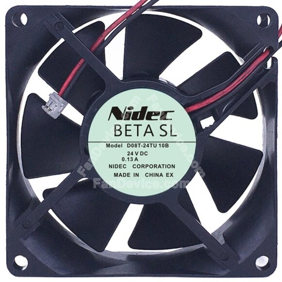 Nidec D08T-24TU 10B DC 24V 0.13A 2 / 3 Wires 8025 Axial Cooling Fan