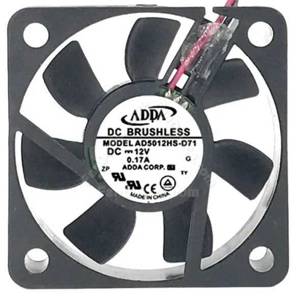 ADDA AD5012HS-D71 12V 0.17A DC Brushless 2 Wires Axial Cooling Fan