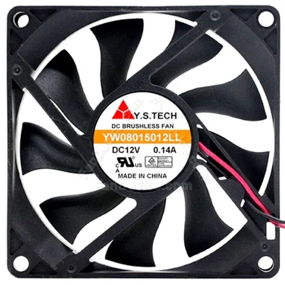 Y.S.TECH YW08015012LL 12V 0.14A DC Brushless 2 Wires Axial Cooling Fan