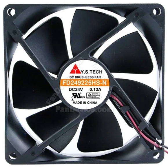 Y.S.TECH FD249225HS-N 24V 0.13A DC Brushless 2 Wires Axial Cooling Fan